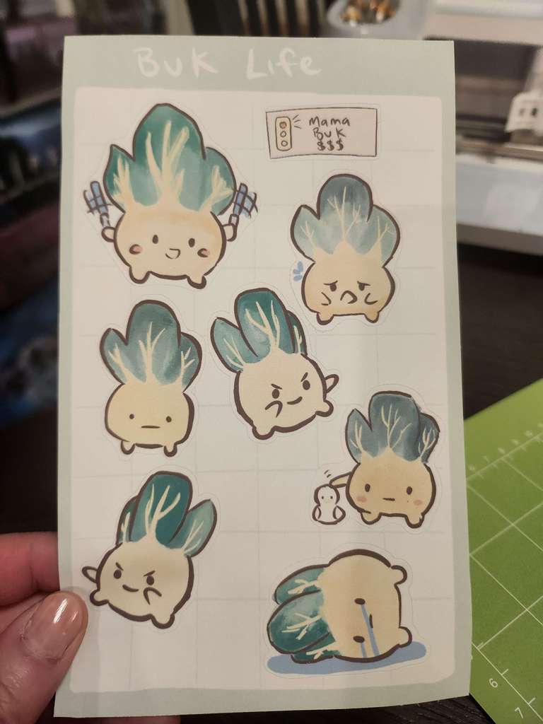 bok choy sticker sheet